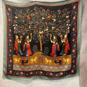 Silk Scarf Middle Eastern Art Wrap
